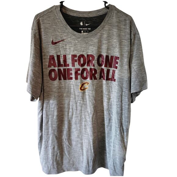 Nike XXL Cleveland Cavaliers NBA Shirt Gray All For One Soft Stretch - Picture 1 of 8